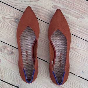 Rothy’s Pointed Toe Knit Orange Flats